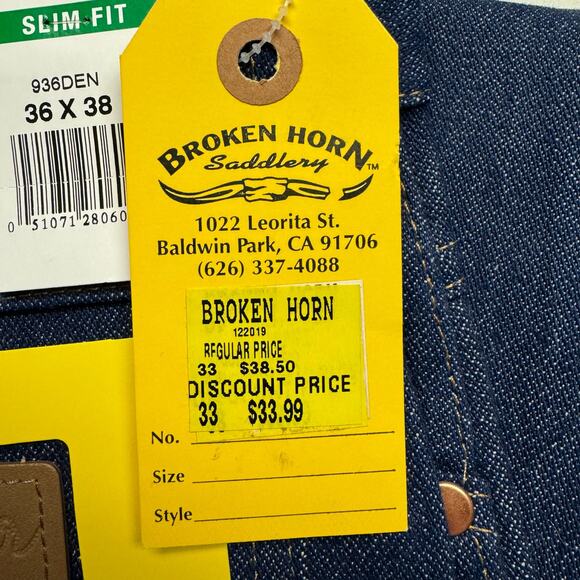 Wrangler Bootcut 936DEN Cowboy Cut Regular Fit Jeans Mens 36 x 38 Dark Blue - Picture 5 of 8